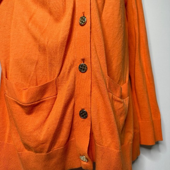 MICHAEL Michael Kors Orange Button Front Boyfriend Cardigan Small - Picture 2 of 5